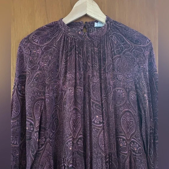 a new day Long Sleeve Purple Paisley Dress - Picture 3 of 3